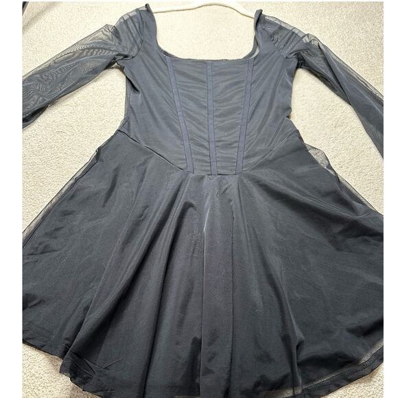 Cider: Square Neck Feather Hem Skater Dress - Picture 5 of 5